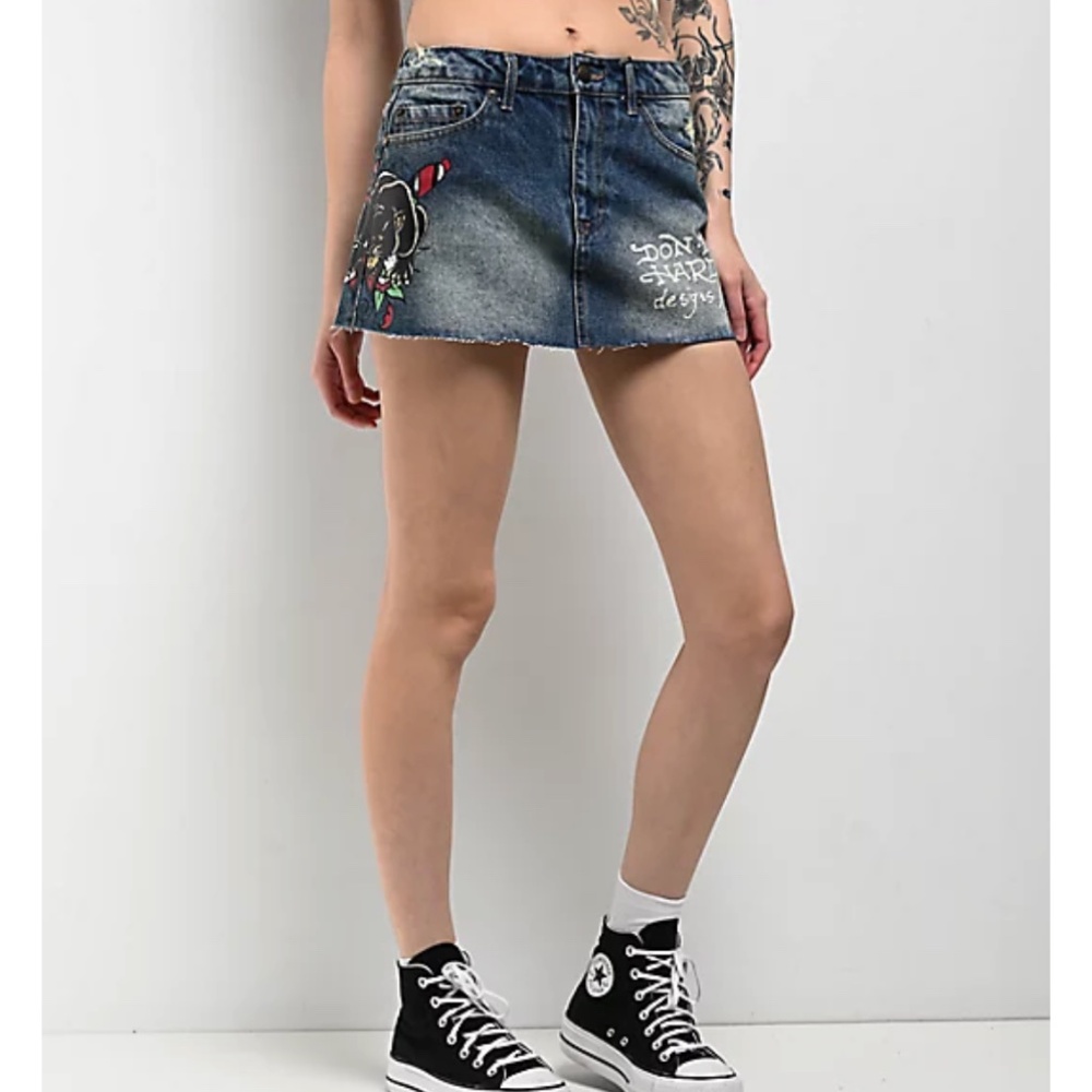 Ed Hardy Denim Mini Skirt